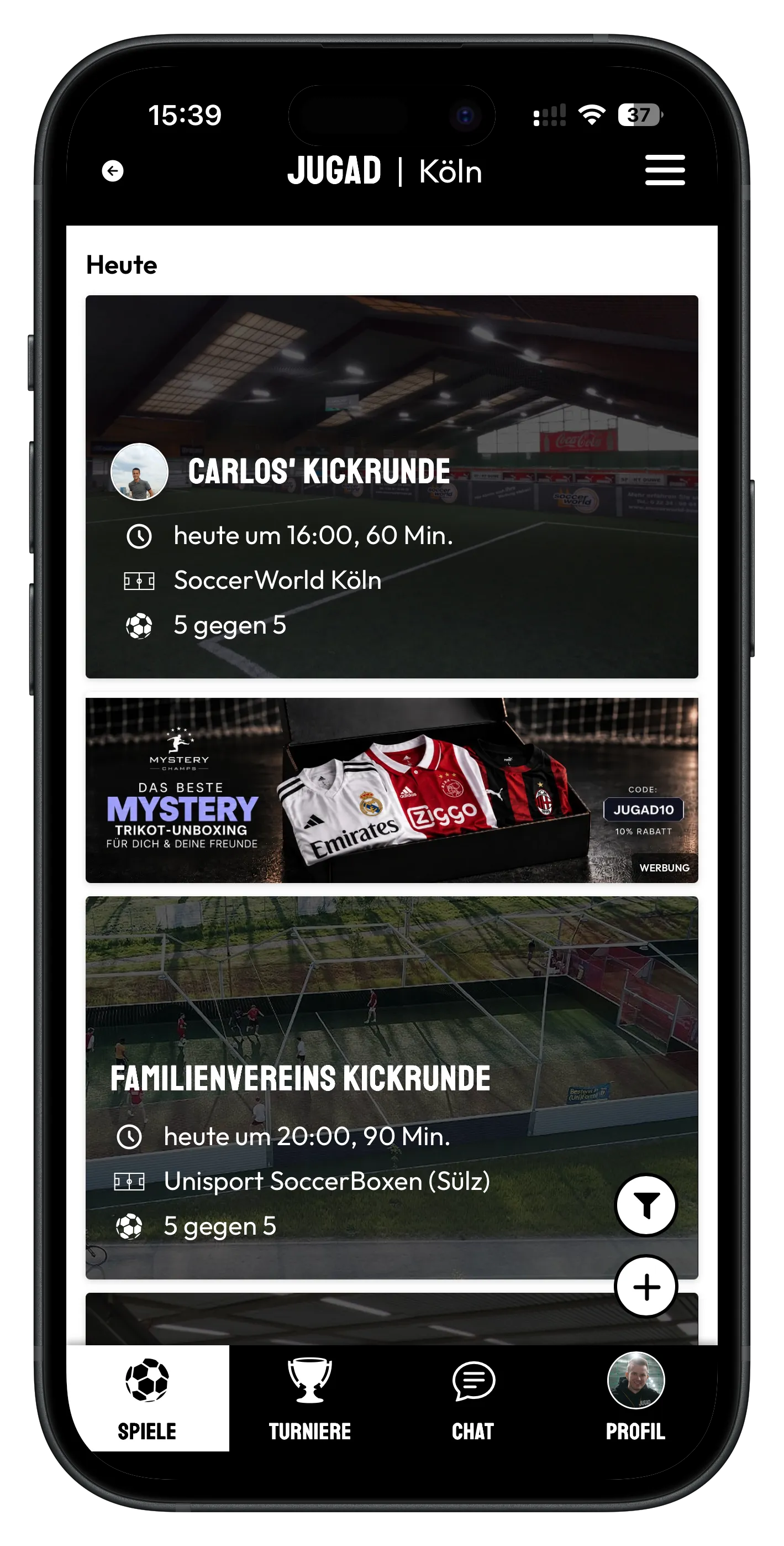 Partnereinbindung im Game Feed