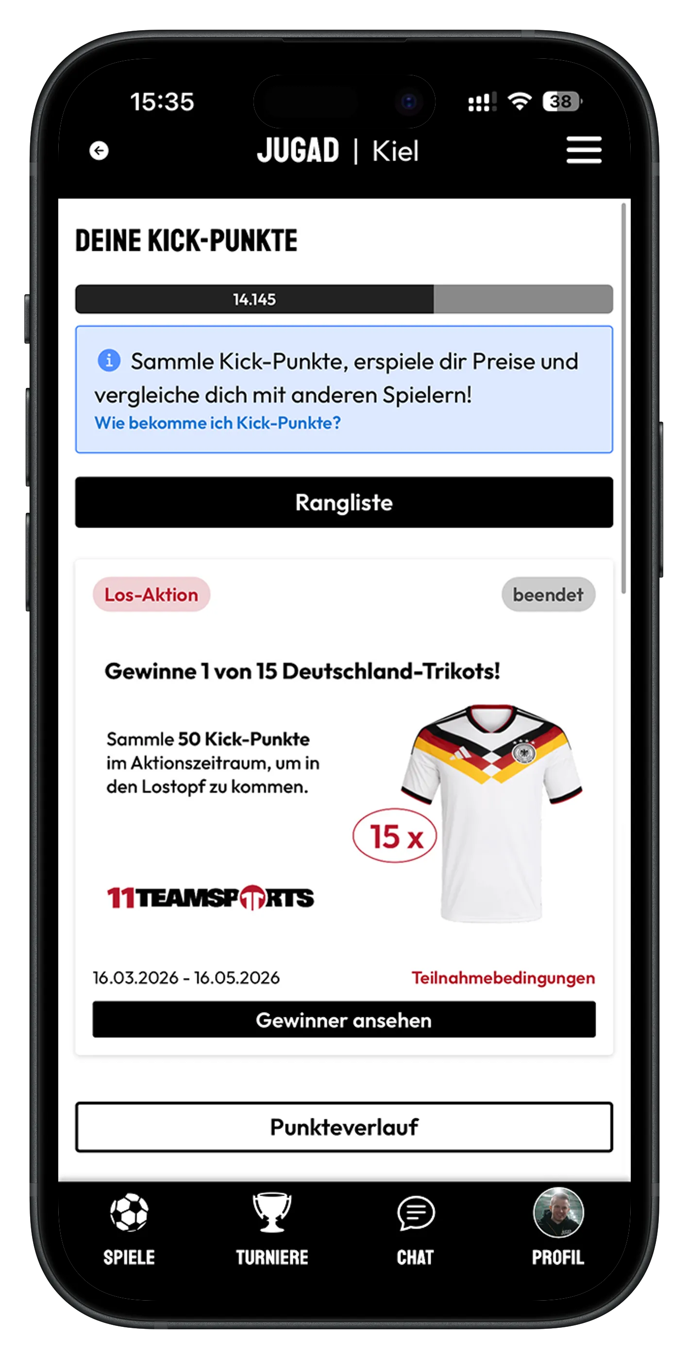 Kickpunkte-Aktion mit 11teamsports · März bis Mai 2026